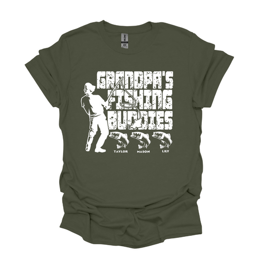 Grandpa's Fishing Buddies Custom Tshirt | Father's Day